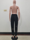 Autumn Casual Ripped Drawstrings Track Pants