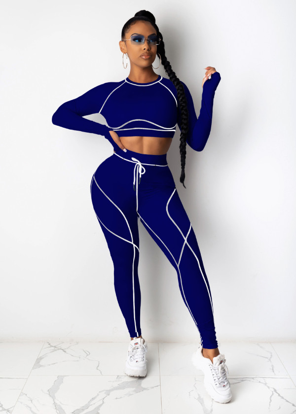 Autumn Sports Fitness Crop Top and Legging Set