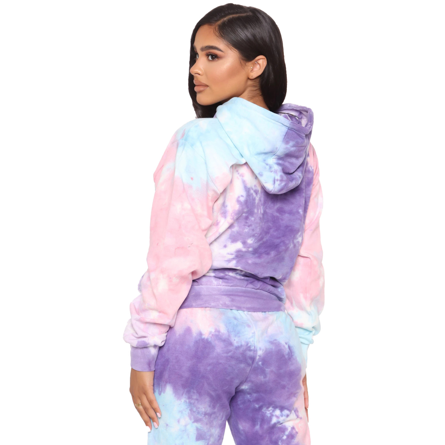 white tie dye sweatsuit