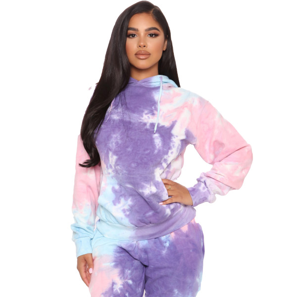 white tie dye sweatsuit