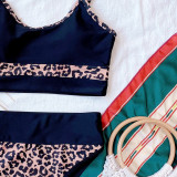 Two Piece Leopard Print High Waist Swimwear