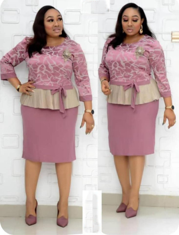 Autumn Mother of the Bride Peplum Top and Skirt Set