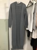 Winter Grey Round Neck Long Sheather Sweater Dress