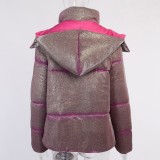 Winter Long Sleeve Sparkling Padded Hoody Coat