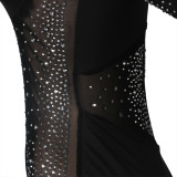 Autumn Party Beaded Black Sexy Patchwork Jumpsuit
