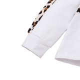 Kids Girl Autumn Leopard White Shirt and Pants Set