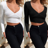 Autumn Party Sexy Ribbed Crop Top