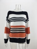 Winter Colorful Stripes Pullover Loose Sweater