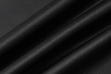Winter Black Leather Puff Sleeve Square Mini Dress