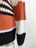 Winter Colorful Stripes Pullover Loose Sweater