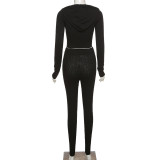 Winter Party Sexy Knitting Bodycon Crop Top and Pants Set