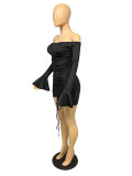 Autumn Party Sexy Strapless Ruched Mini Dress with Wide Cuffs