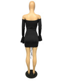 Autumn Party Sexy Strapless Ruched Mini Dress with Wide Cuffs