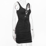 Summer Party Sexy Sleeveless Cut Out Ruched Mini Dress