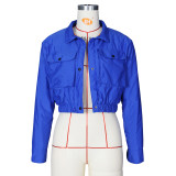Winter Button Up Pocketed Short Jacket