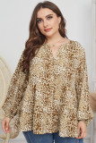 Plus Size Autumn Leopard Print Loose Blouse