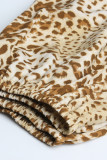 Plus Size Autumn Leopard Print Loose Blouse