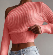 Herbst Sexy One Shoulder Short Sweater