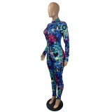 Autumn Party Sexy Colorful Bodycon Jumpsuit