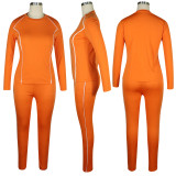 Autumn Sports Long Sleeves Tight Top and Pants Set