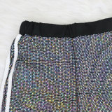 Winter Party Sequins Side Stripes Fitted Trousers