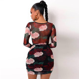 Spring Party Vintage Style Square Floral Mini Dress