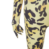 Winter Leopard Print Sexy Bodycon Jumpsuit