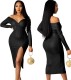 Spring Party Sexy Sweetheart Slit Midi Dress