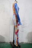 Spring Party Formal Tie Dye Shirt and Pants Matching Set