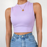 Summer Sexy Knitting Crop Top with Twist Back