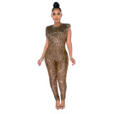 Party Sequins Sleeveless Bodycon Jumpsuit