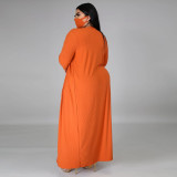 Plus Size Spring 3PC Knitting Jumpsuit with Matching Cardigans and Face Cover