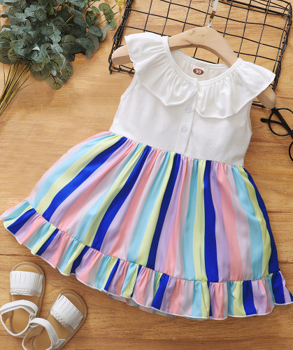 Baby Girl Summer Sleeveless Rainbow Dress