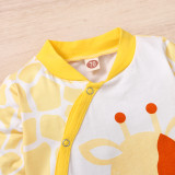 Baby Boy Spring Print Buttoned Rompers