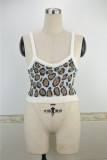 Summer Knitting Leopard Strap Vest Top
