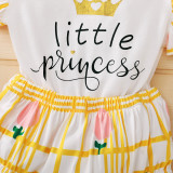 Baby Girl Summer Print Cute 3PC Shorts Set