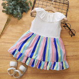Baby Girl Summer Sleeveless Rainbow Dress