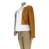 Winter Contrast Fleece Short Jacket