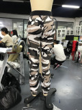 Spring Casual Camou Print Patch Sweatpants