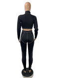 Party Long Sleeve Sexy Cut Out Bodycon Crop Top and Pants Set