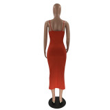 Summer Elegant Solid Color Irregular Strap Dress