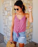 Summer Sexy Floral Strap Knotted Vest