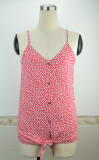 Summer Sexy Floral Strap Knotted Vest