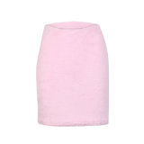 Two Piece Fuzzy Bra and Mini Skirt Matching Set