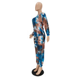 Casual Two Piece Tie Dye Shirt and Pants Matching Set