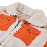 Winter Polar Fleece Zipped Short Patch Jacket