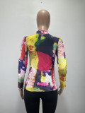 Party Sexy Colorful Long Sleeve Fit Shirt