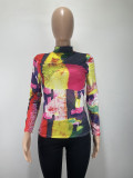 Party Sexy Colorful Long Sleeve Fit Shirt