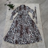 Plus Size Leopard Print Long Maxi Dress