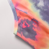Summer Casual Tie Dye Strap Jumpsuit
